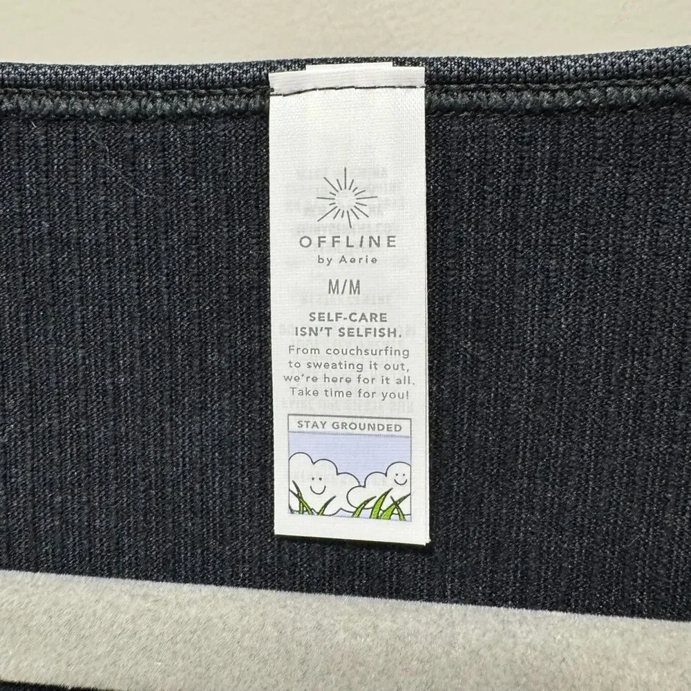 NWT OFFLINE By Aerie Seamless Cable Square Neck T-Shirt Size M
